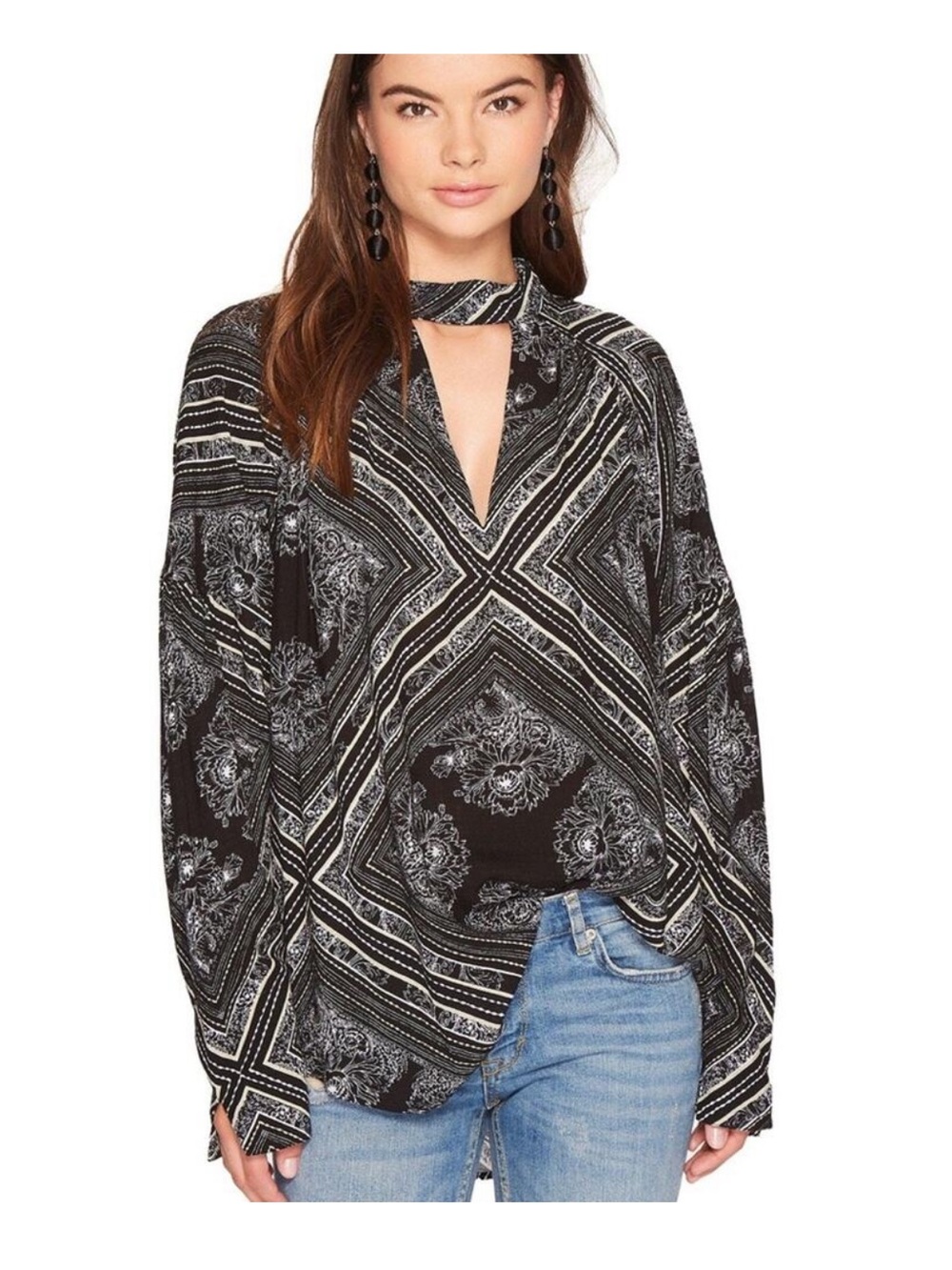 Free people Women’s Walking on a Dream Tunic top Long sleeve size L